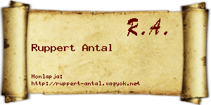 Ruppert Antal névjegykártya